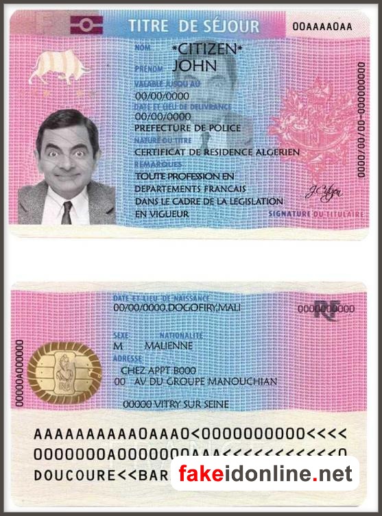 France Resident Permit Card PSD Template